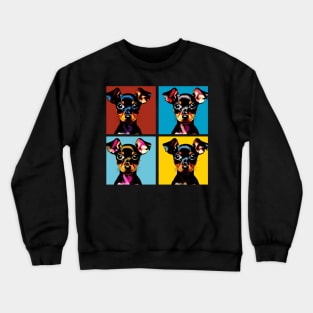 Pop Retro Miniature Pinscher Art - Cute Puppy Crewneck Sweatshirt